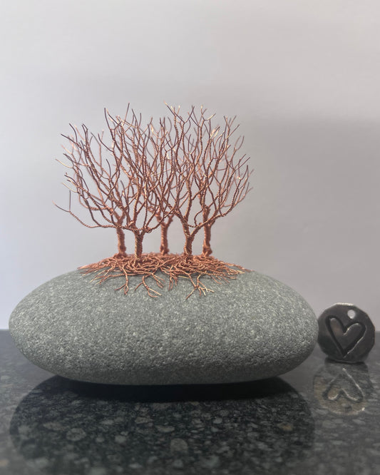 Nearly Home/Nearly There Sculpture - Copper on Pebble - Small
