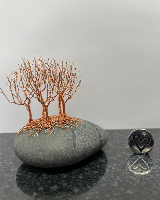 Nearly Home/Nearly There Sculpture - Copper on Pebble - Small