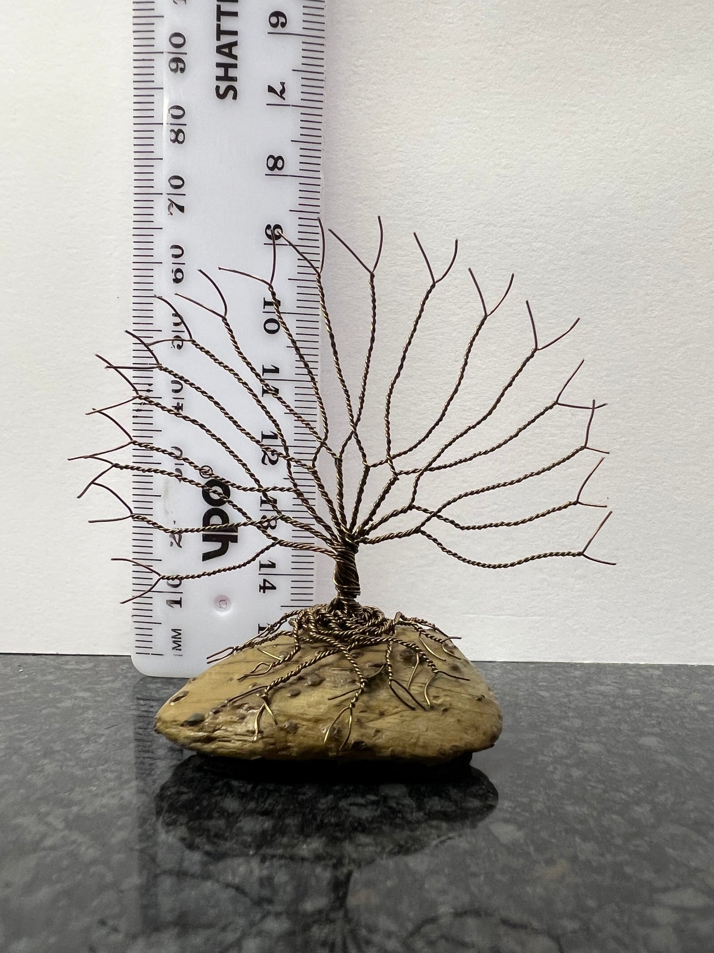 Celtic Tree of Life Sculpture - Gunmetal on Pebble - Small