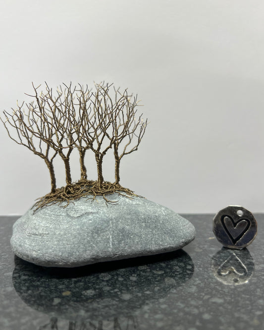 SMALL NEARLY THERE/HOME IN GUNMETAL ON PEBBLE