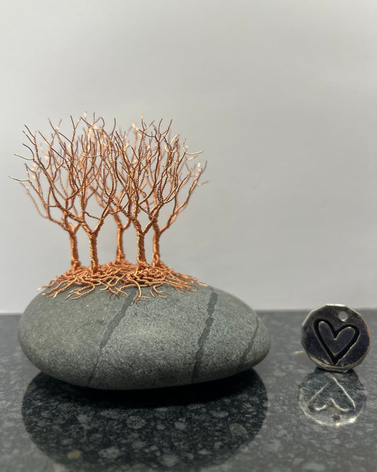 Nearly Home/Nearly There Sculpture - Copper on Pebble - Small