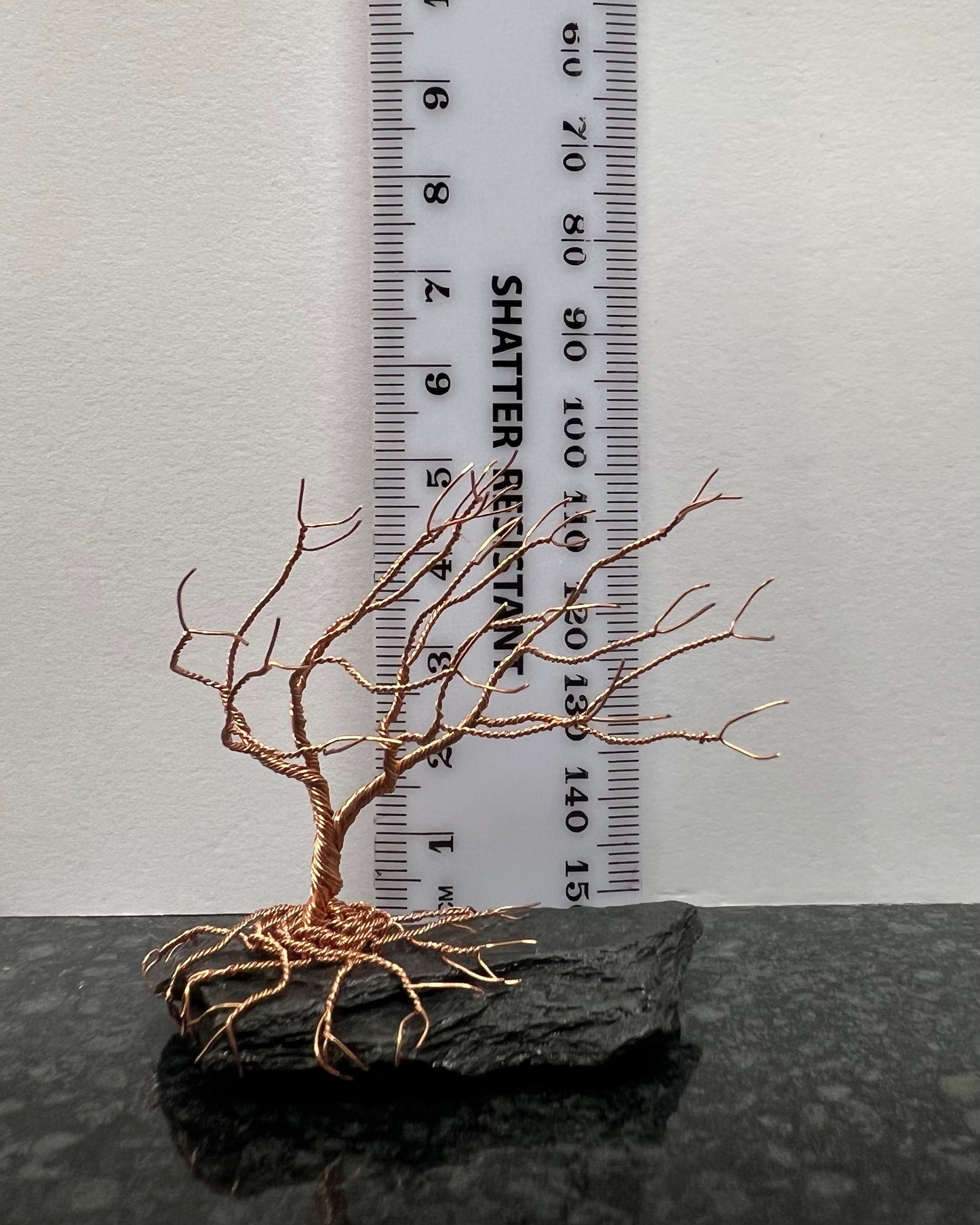 Windswept Celtic Tree Sculpture - Copper on Slate - Small