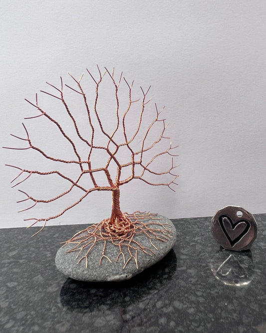 Celtic Tree of Life Sculpture - Copper on Pebble - Small Plus