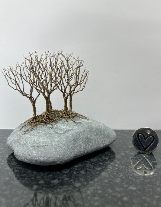 SMALL NEARLY THERE/HOME IN GUNMETAL ON PEBBLE