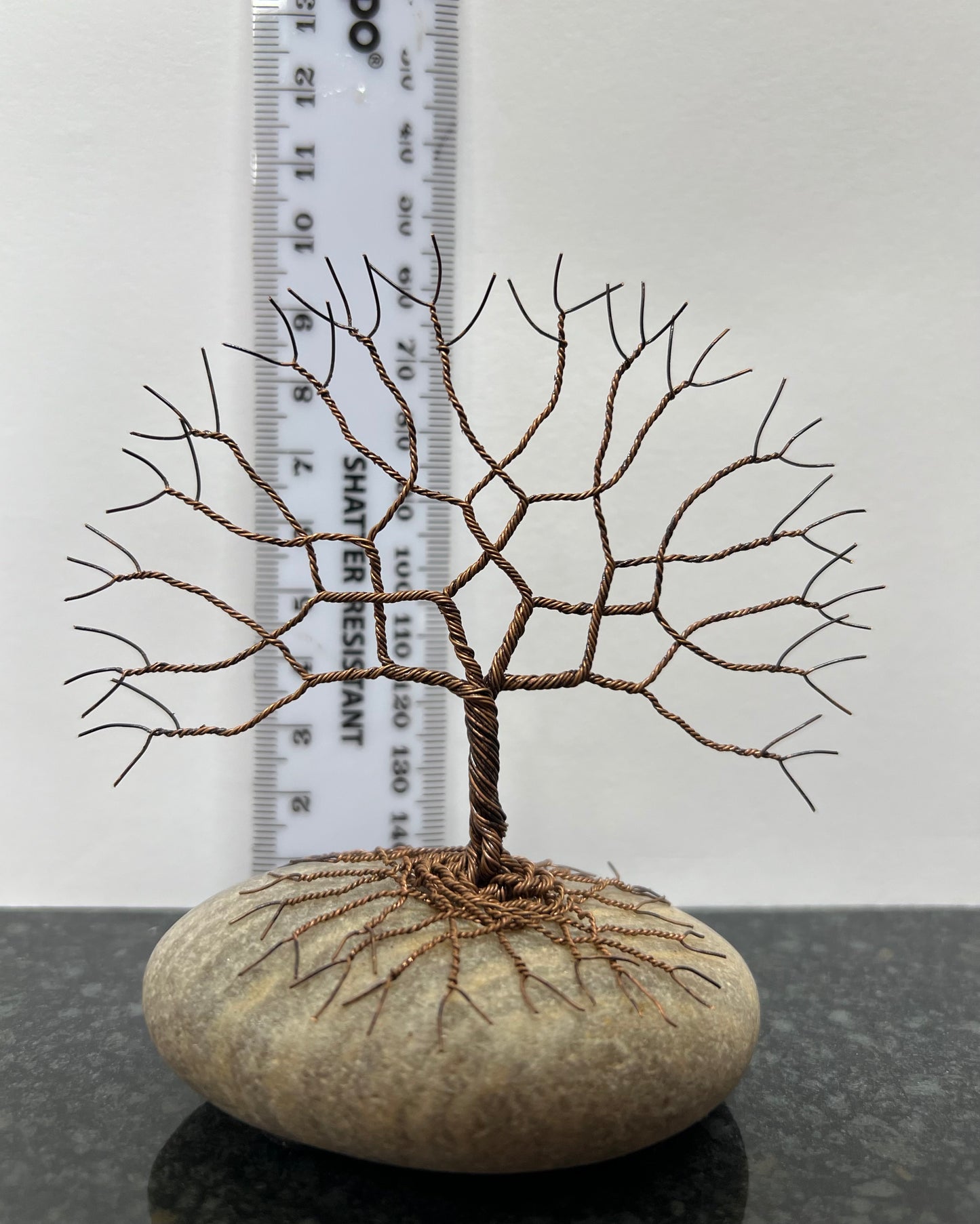 Tree of Life Celtic Tree Sculpture - Antique Copper on Pebble - Small Plus