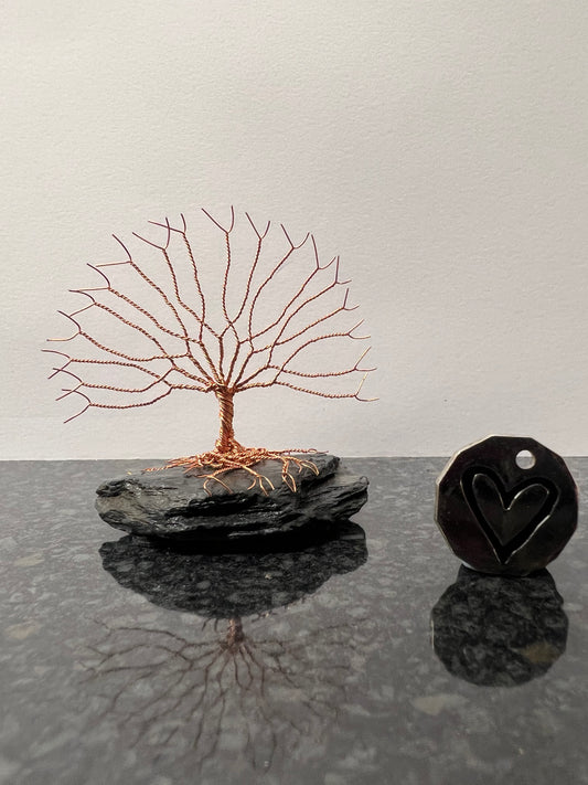 Celtic Tree of Life Sculpture - Copper on Slate - Small