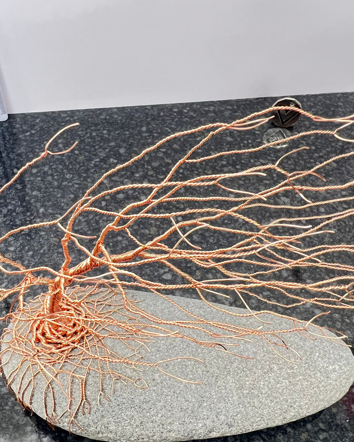 Windswept Celtic Tree Sculpture - Copper on Pebble - Medium Plus