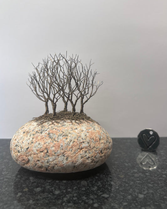 Nearly Home/Nearly There Sculpture - Gunmetal on Pebble - Small