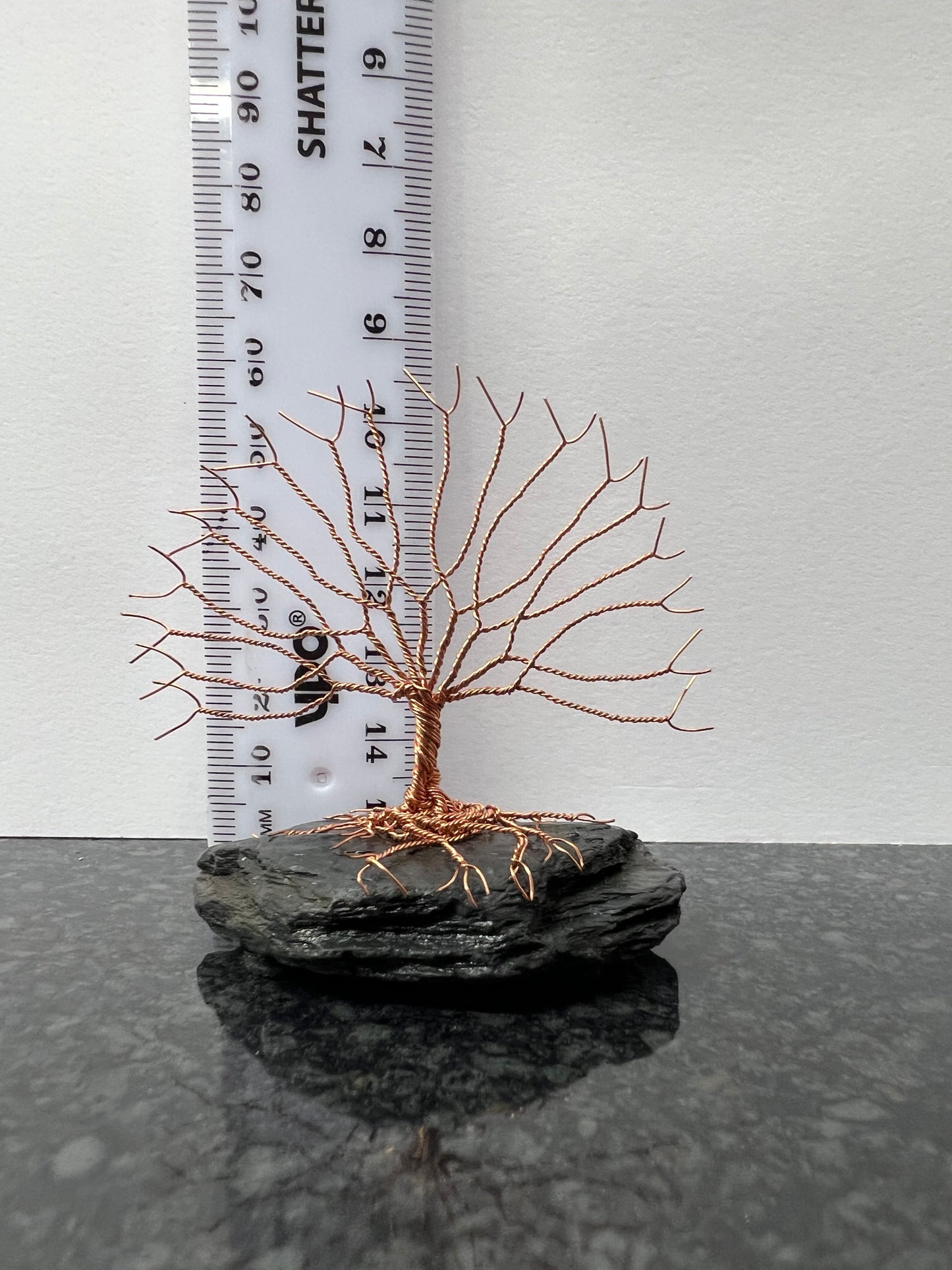 Celtic Tree of Life Sculpture - Copper on Slate - Small