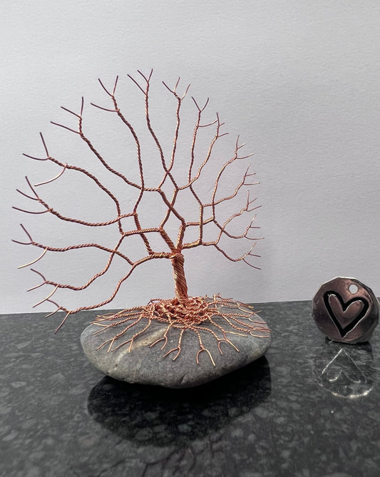 Celtic Tree of Life Sculpture - Copper on Pebble - Small Plus