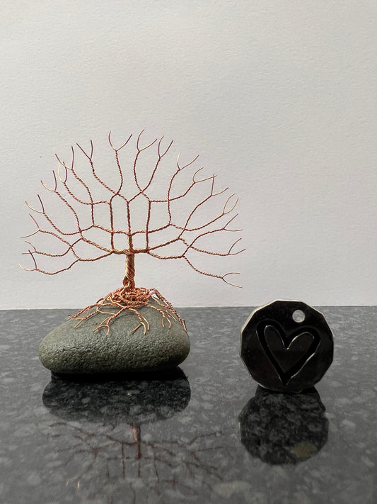 Celtic Tree of Life Sculpture - Copper on Pebble - Small