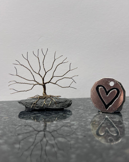 Celtic Tree of Life Sculpture - Gunmetal on Slate - Mini