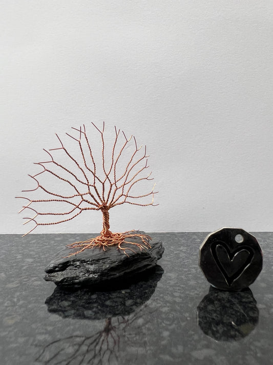 Celtic Tree of Life Sculpture - Copper on Slate - Small
