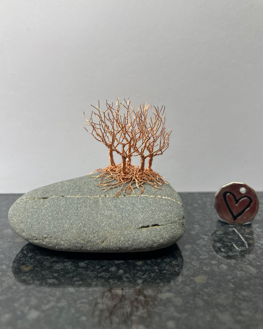Nearly Home/Nearly There Sculpture - Copper on Pebble - Mini
