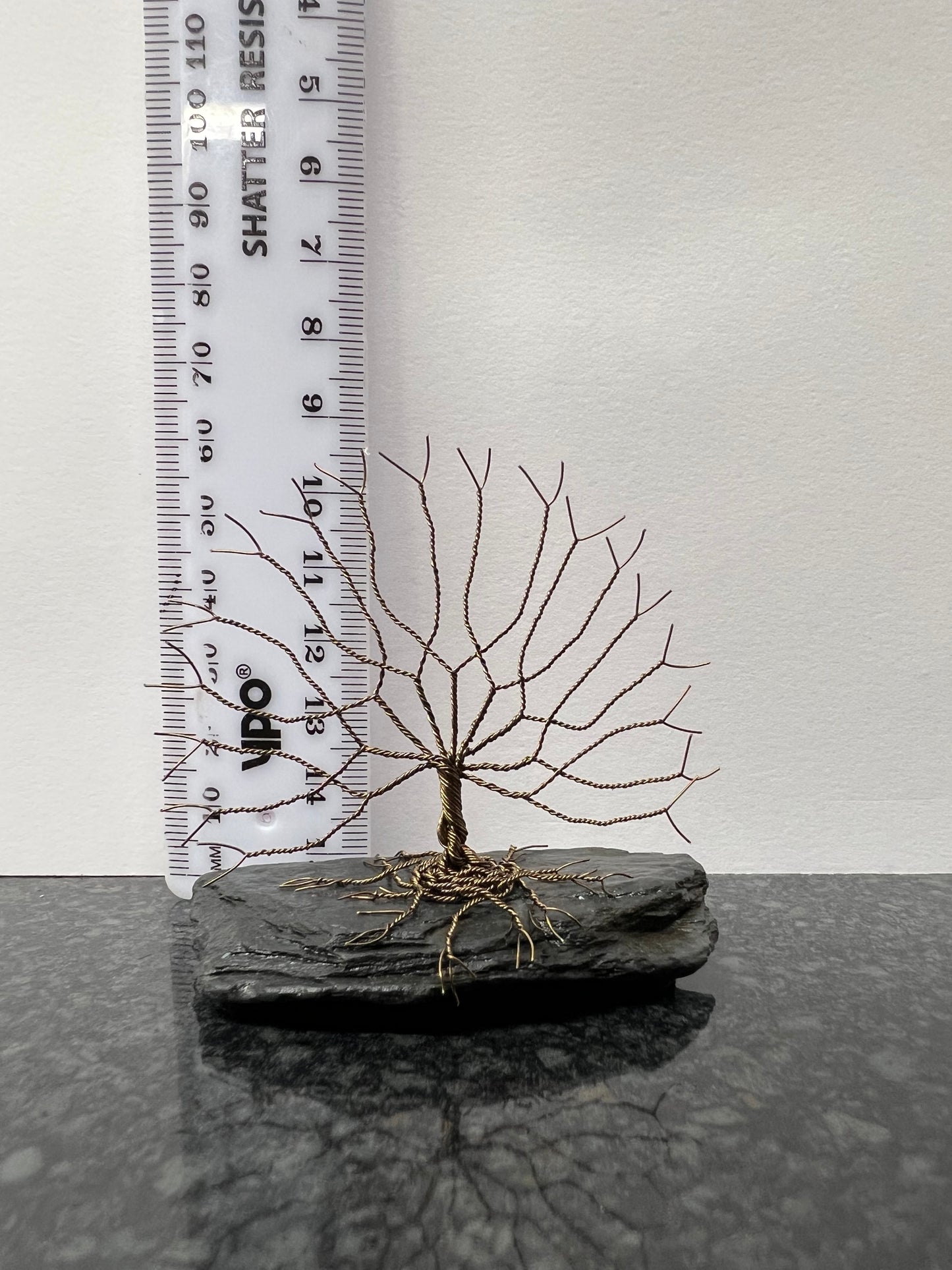 Celtic Tree of Life Sculpture - Gunmetal on Slate - Small