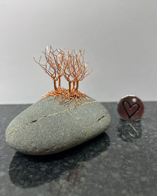 Nearly Home/Nearly There Sculpture - Copper on Pebble - Mini