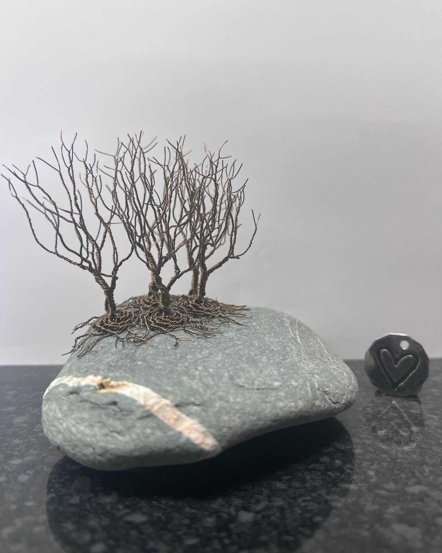 Nearly Home/Nearly There Sculpture - Gunmetal on Pebble - Small