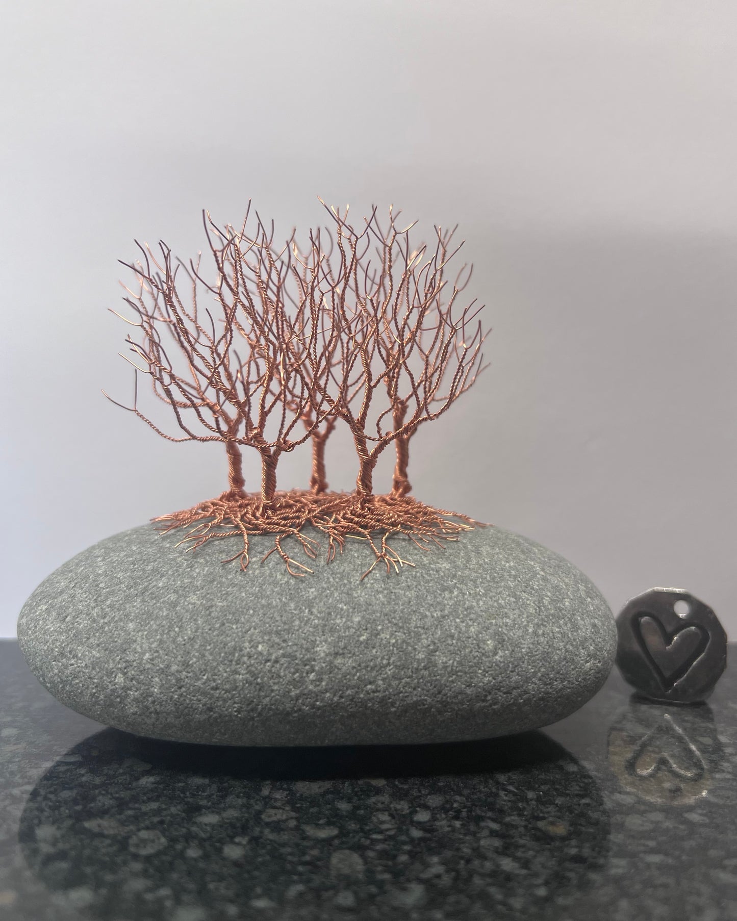 Nearly Home/Nearly There Sculpture - Copper on Pebble - Small