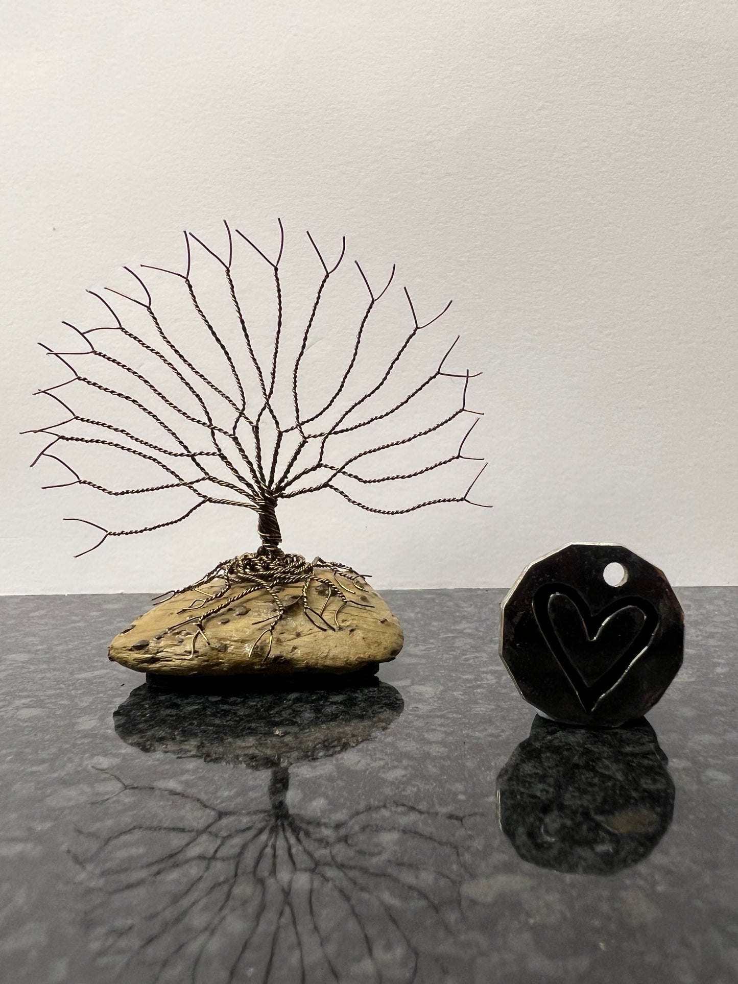 Celtic Tree of Life Sculpture - Gunmetal on Pebble - Small