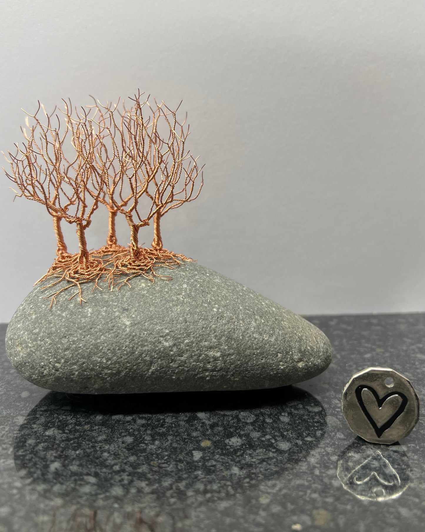 Nearly Home/Nearly There Sculpture - Copper on Pebble - Small