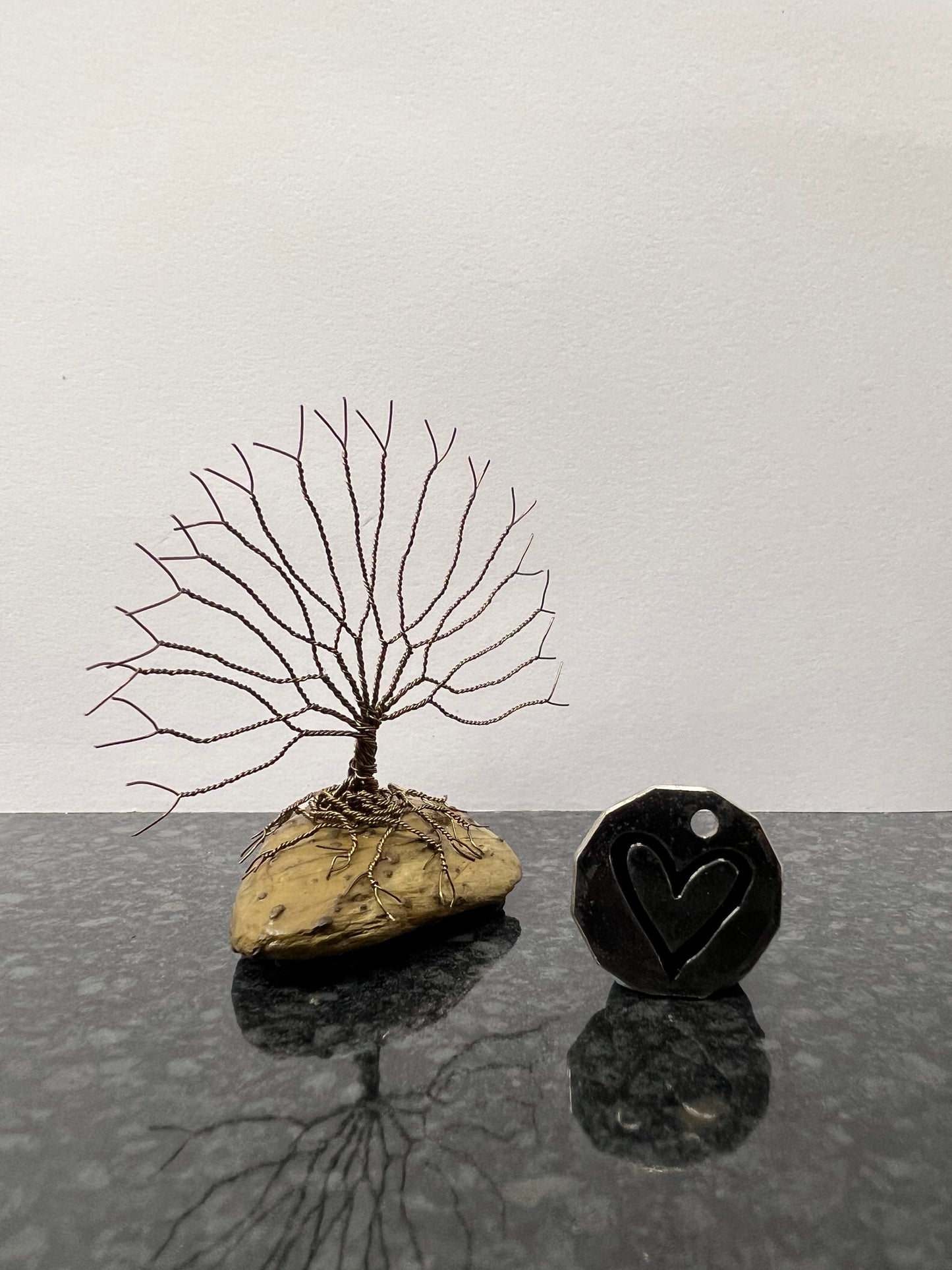 Celtic Tree of Life Sculpture - Gunmetal on Pebble - Small
