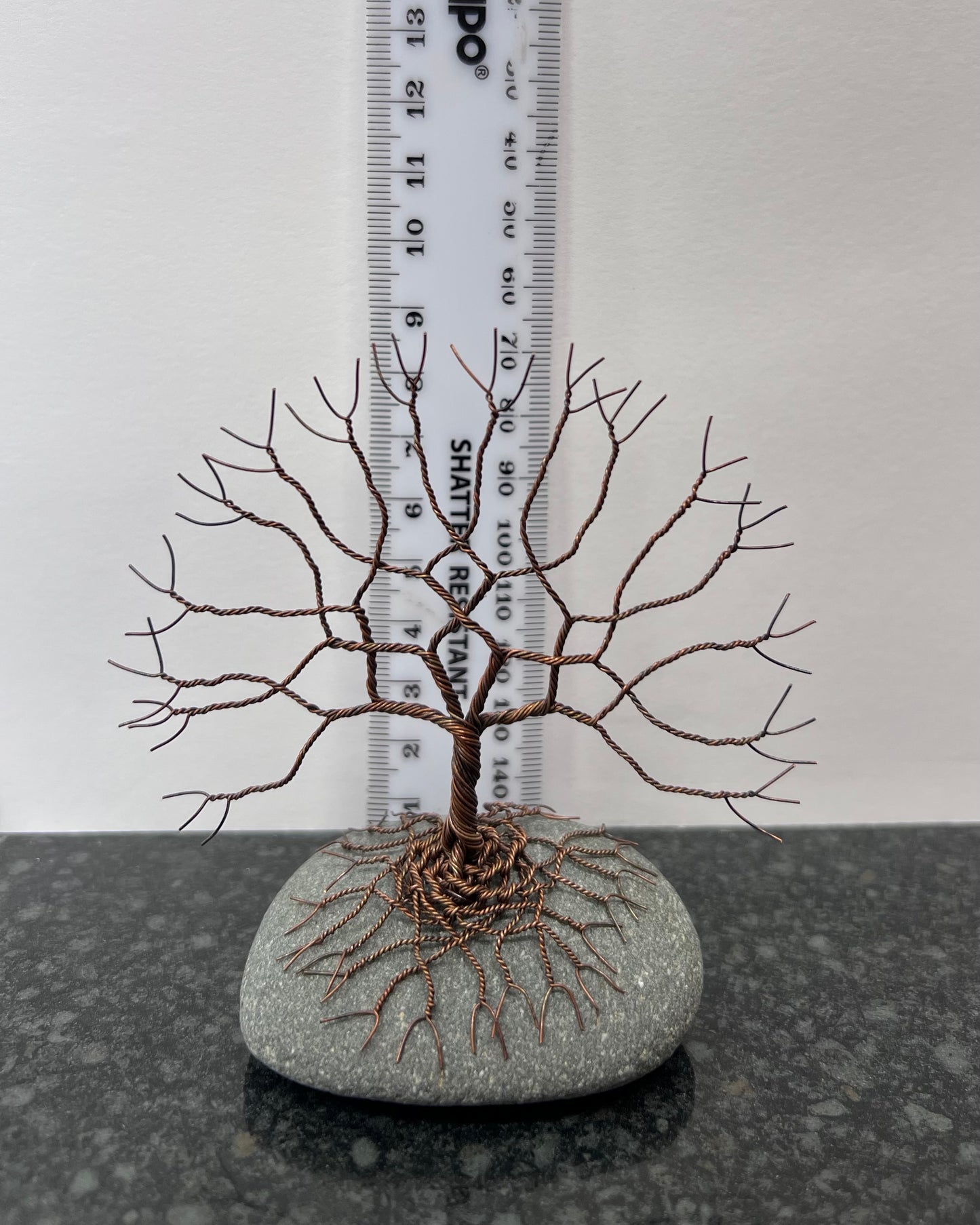 Celtic Tree of Life Sculpture -  Antique Copper on Pebble - Small Plus