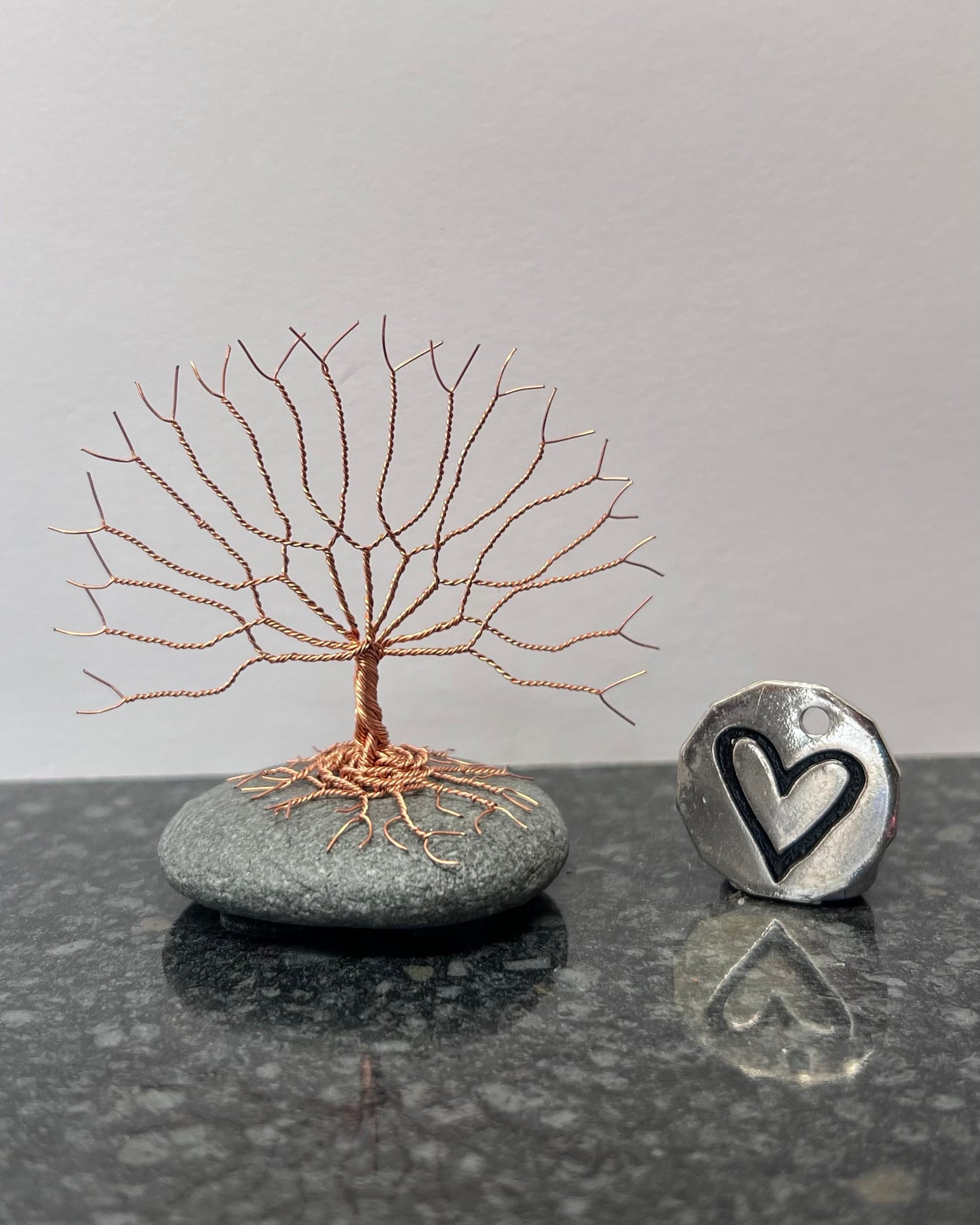 Celtic Tree of Life Sculpture -   Copper on Pebble - Small