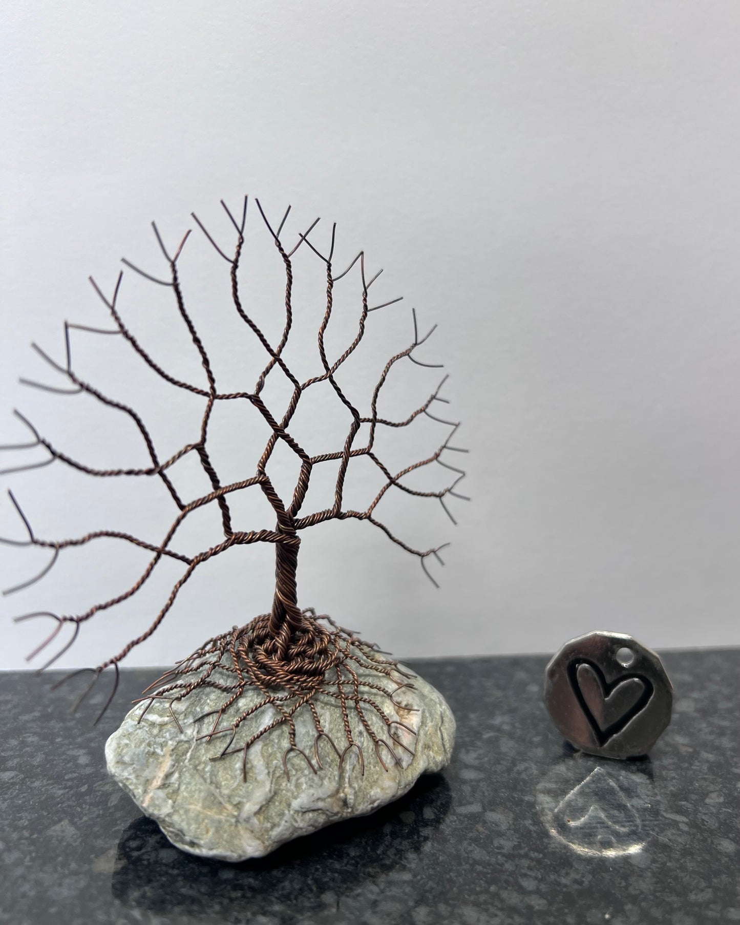 Celtic Tree of Life Sculpture -  Antique Copper on Pebble - Small Plus
