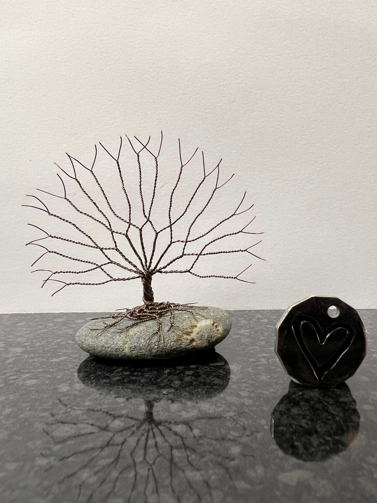 Celtic Tree of Life Sculpture - Gunmetal on Pebble - Small