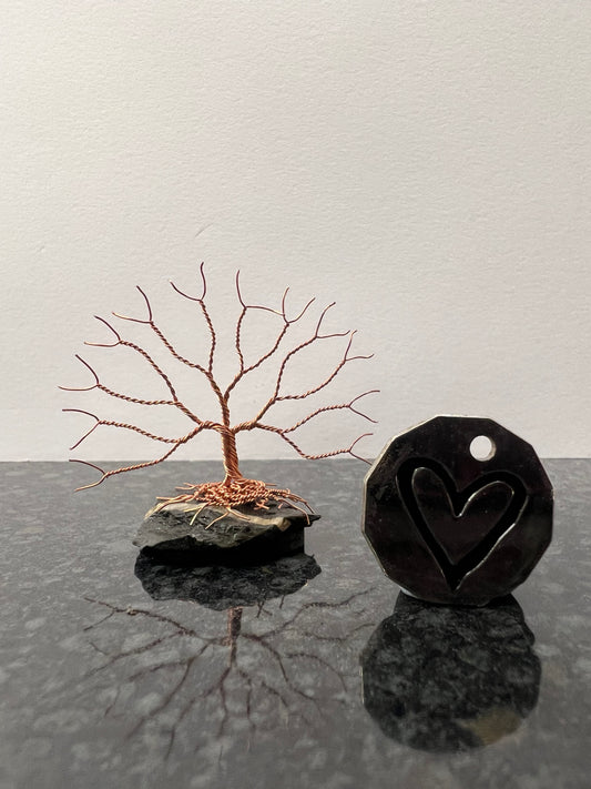 Celtic Tree of Life Sculpture - Copper on Slate - Mini