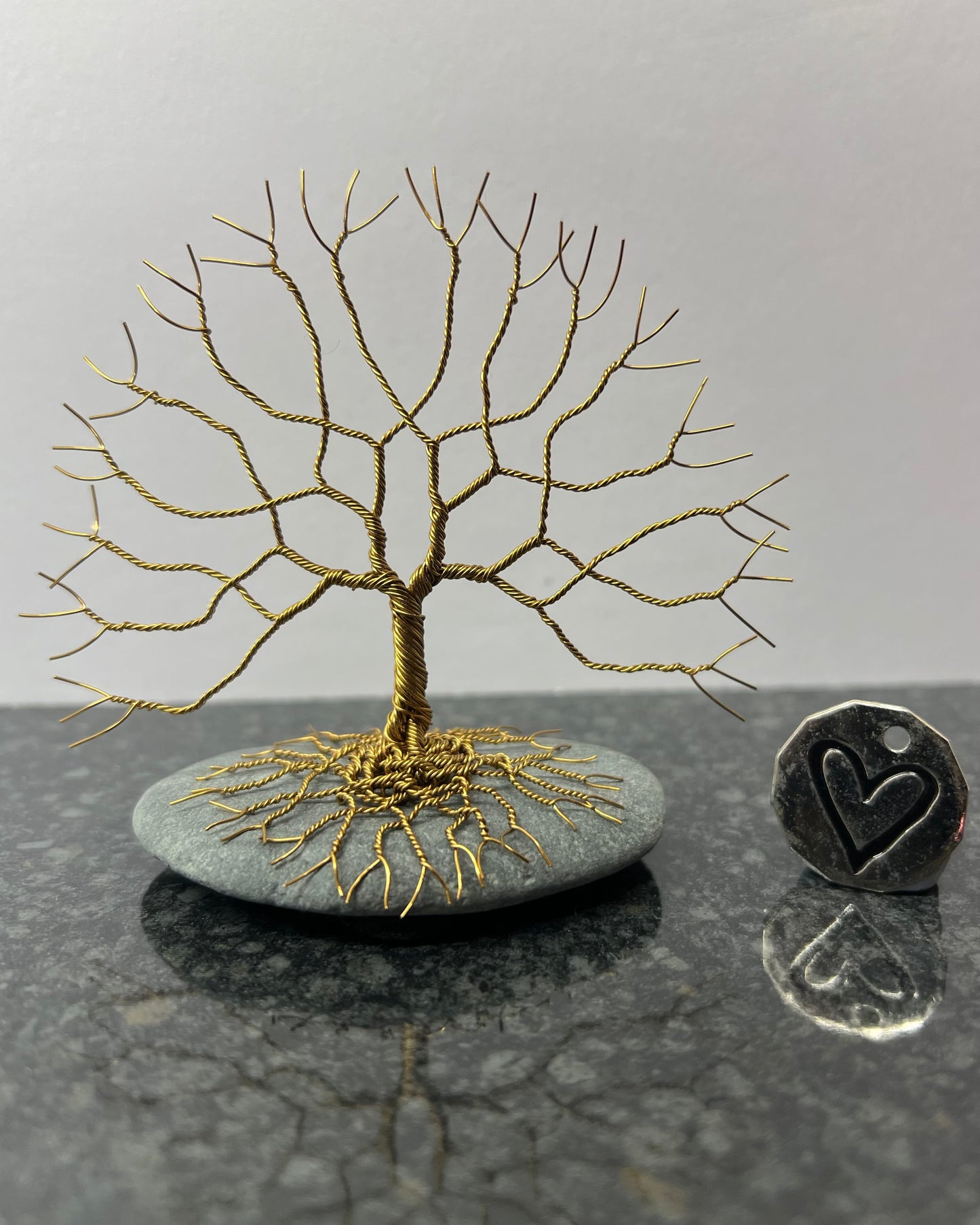 Celtic Tree of Life Sculpture -  Antique Bronze on Pebble - Small Plus