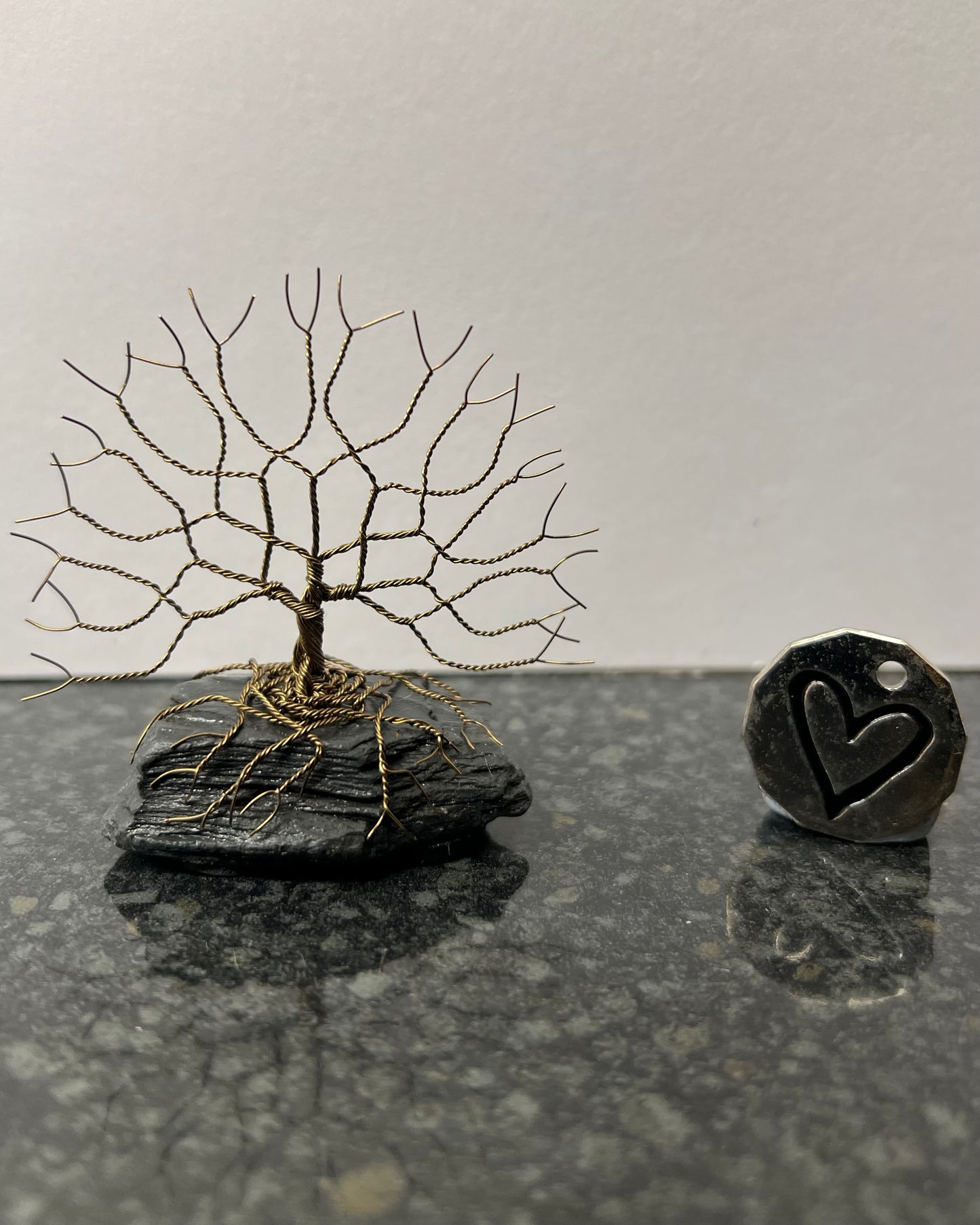 Celtic Tree of Life Sculpture - Gunmetal on Slate - Small