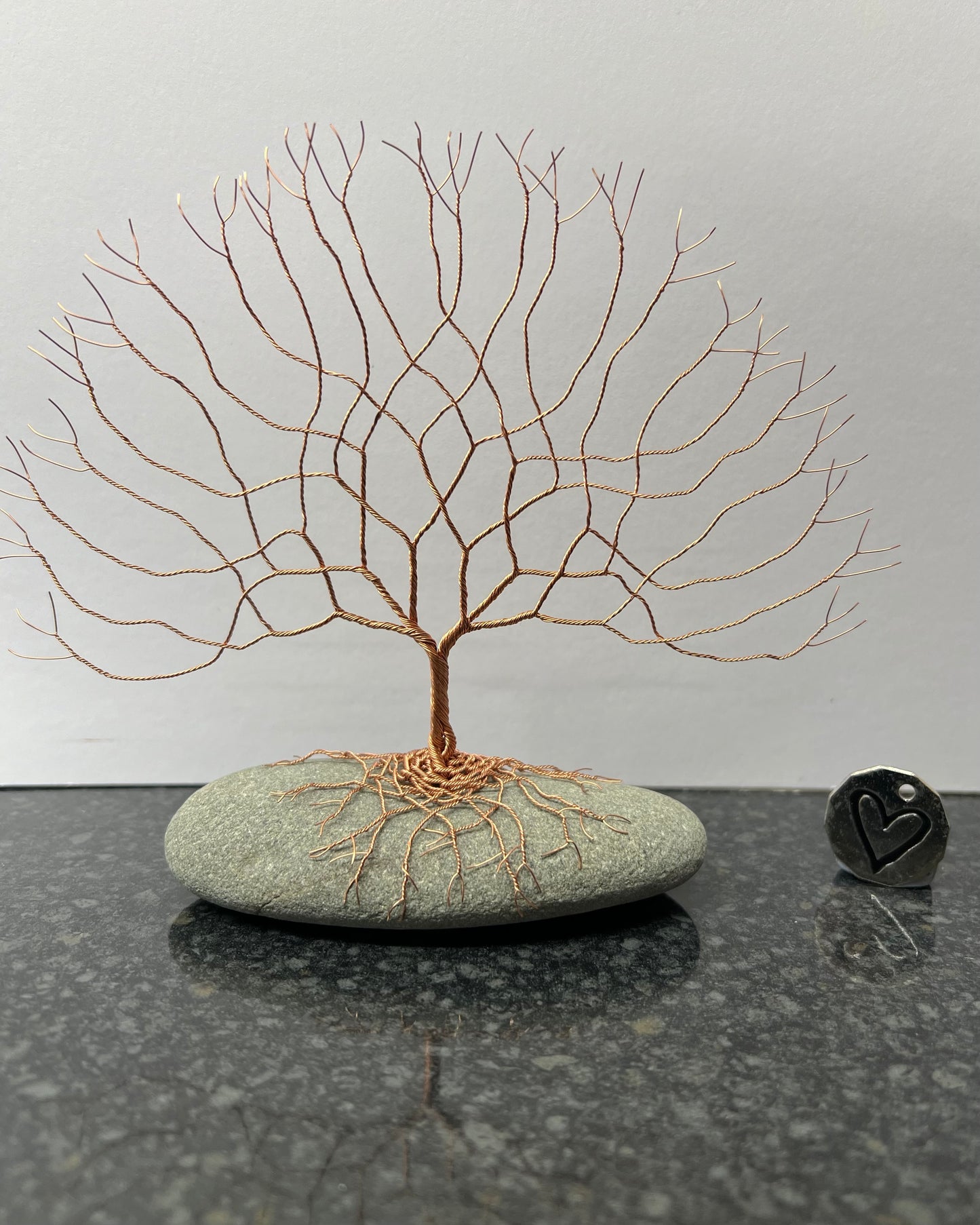 Celtic Tree of Life Sculpture - Copper on Pebble - Medium