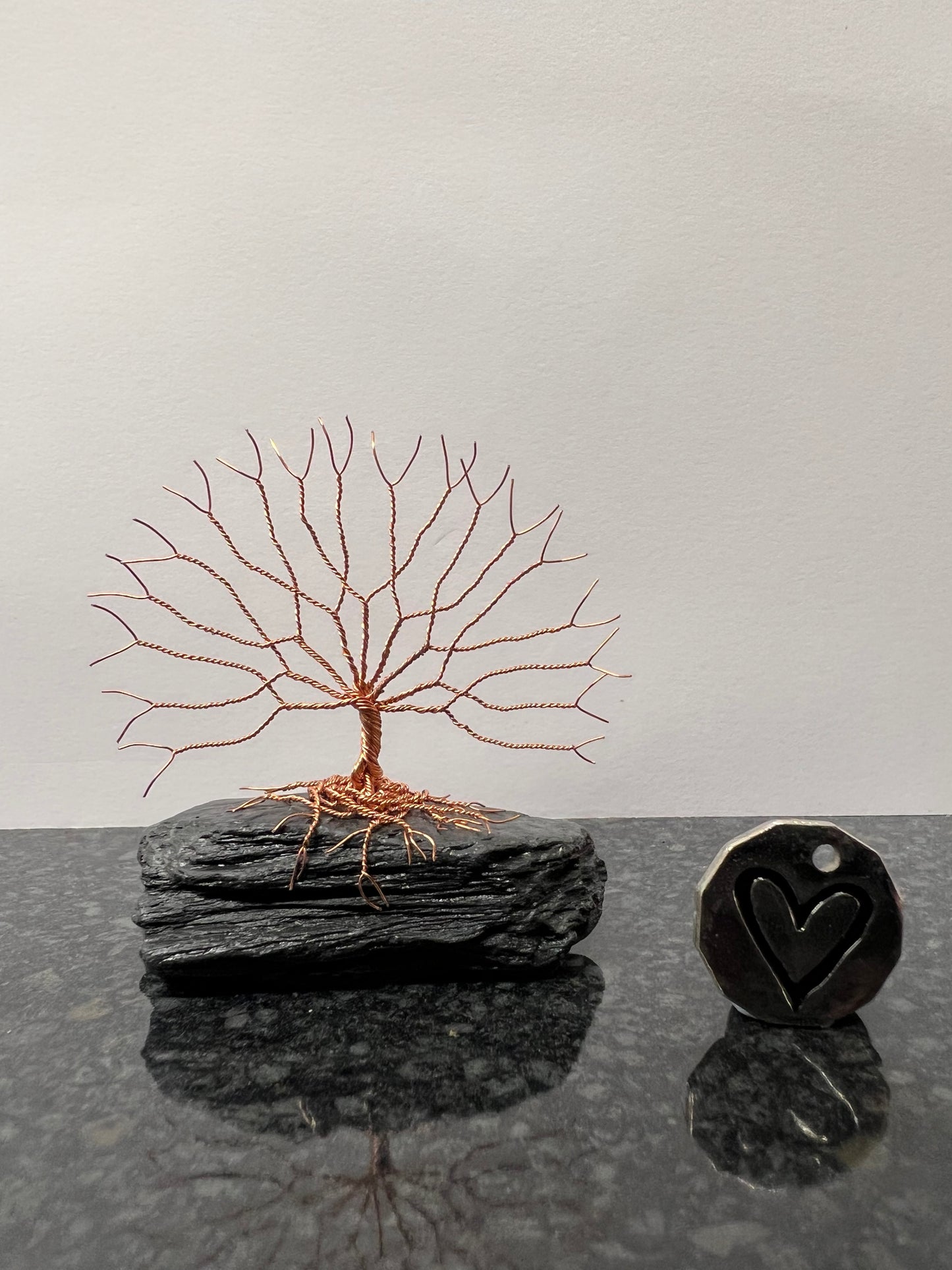 Celtic Tree of Life Sculpture -   Copper on Slate - Small