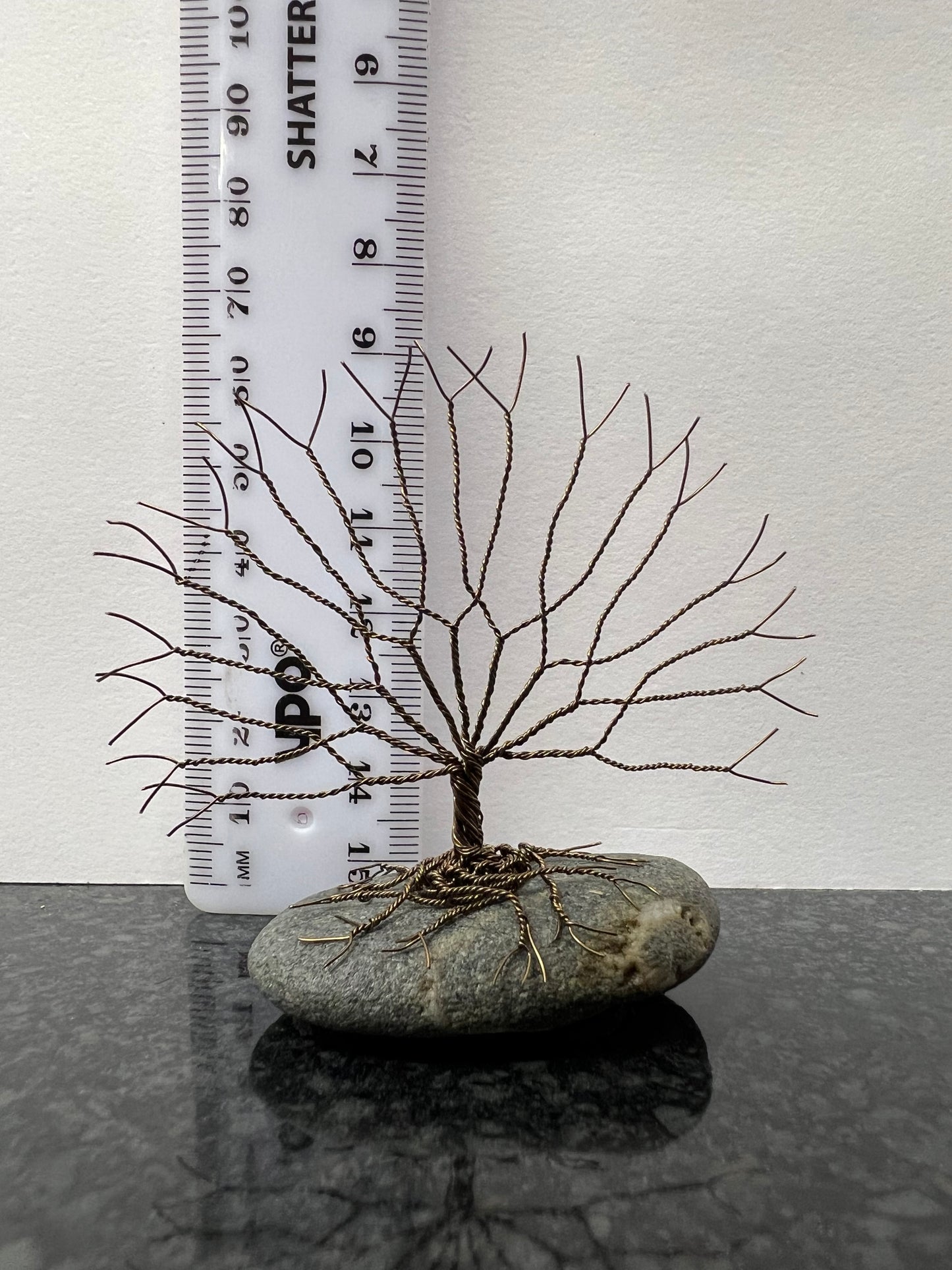 Celtic Tree of Life Sculpture - Gunmetal on Pebble - Small
