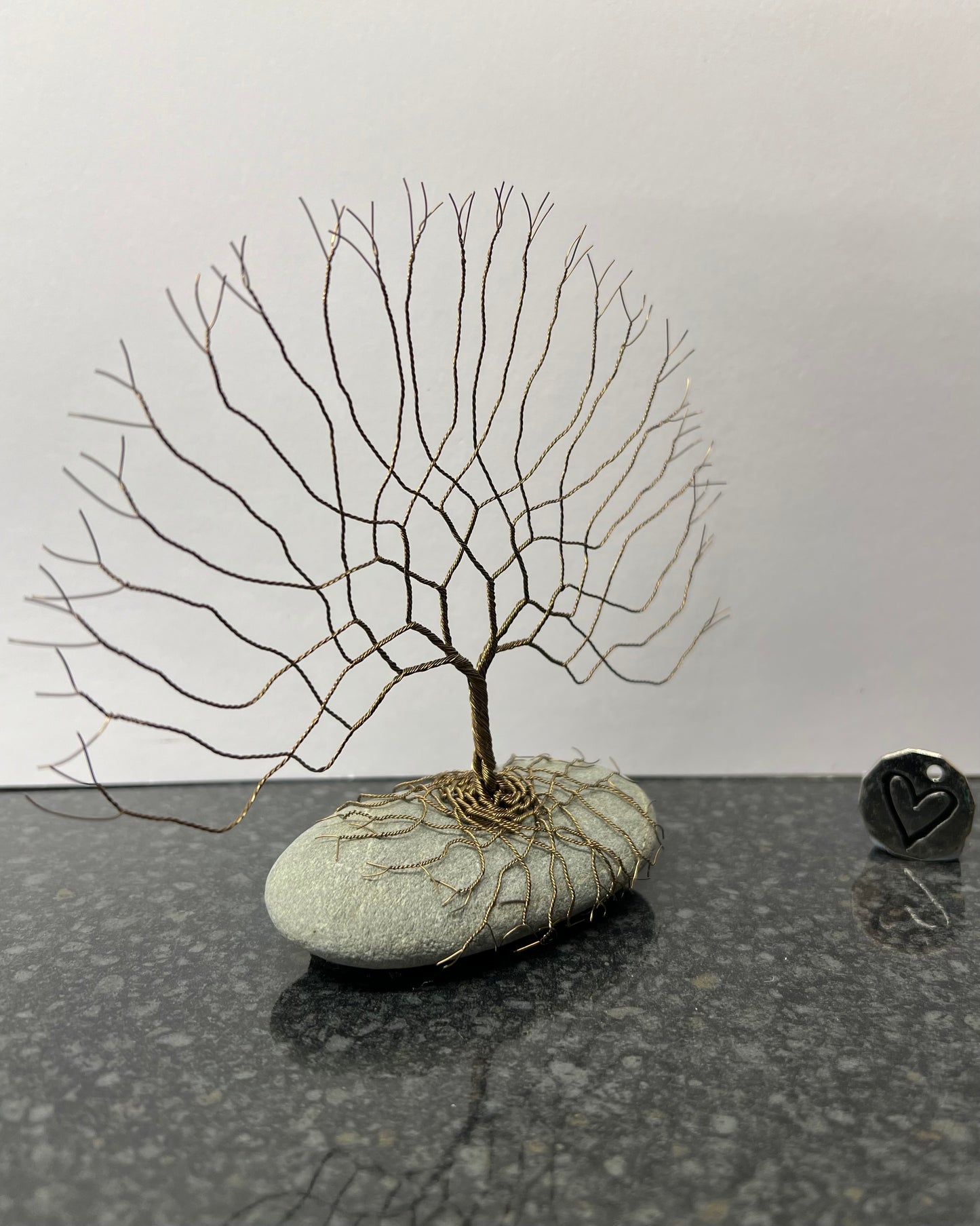 Celtic Tree of Life Sculpture - Gunmetal on Pebble - Medium