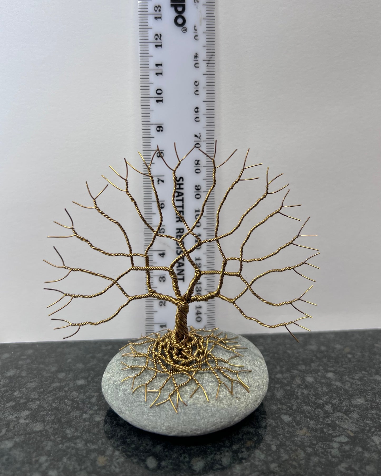 Celtic Tree of Life Sculpture -  Antique Bronze on Pebble - Small Plus