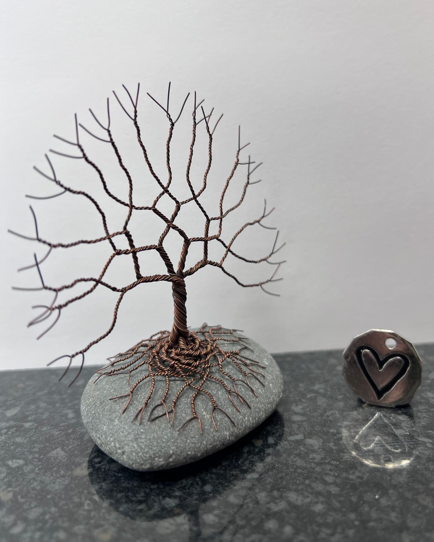 Celtic Tree of Life Sculpture -  Antique Copper on Pebble - Small Plus