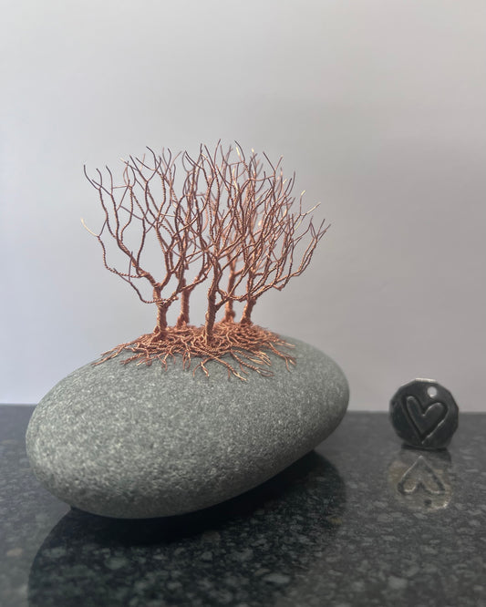 Nearly Home/Nearly There Sculpture - Copper on Pebble - Small