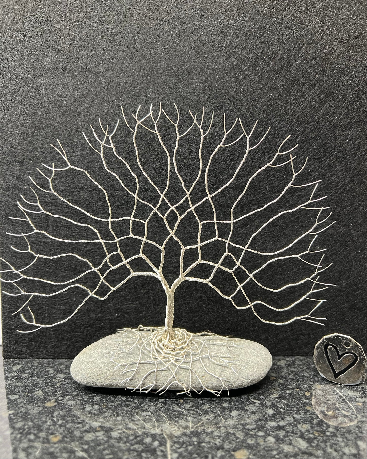 Celtic Tree of Life Sculpture - Silver (plated) on Pebble - Medium