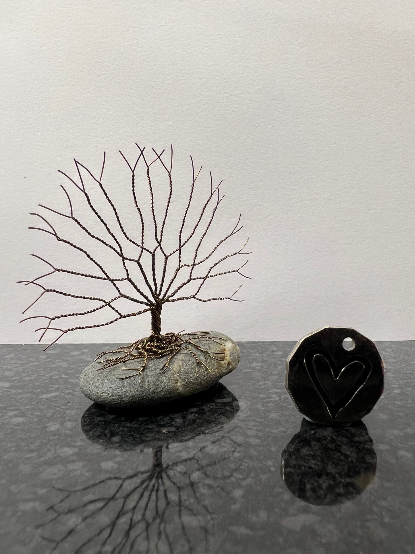 Celtic Tree of Life Sculpture - Gunmetal on Pebble - Small