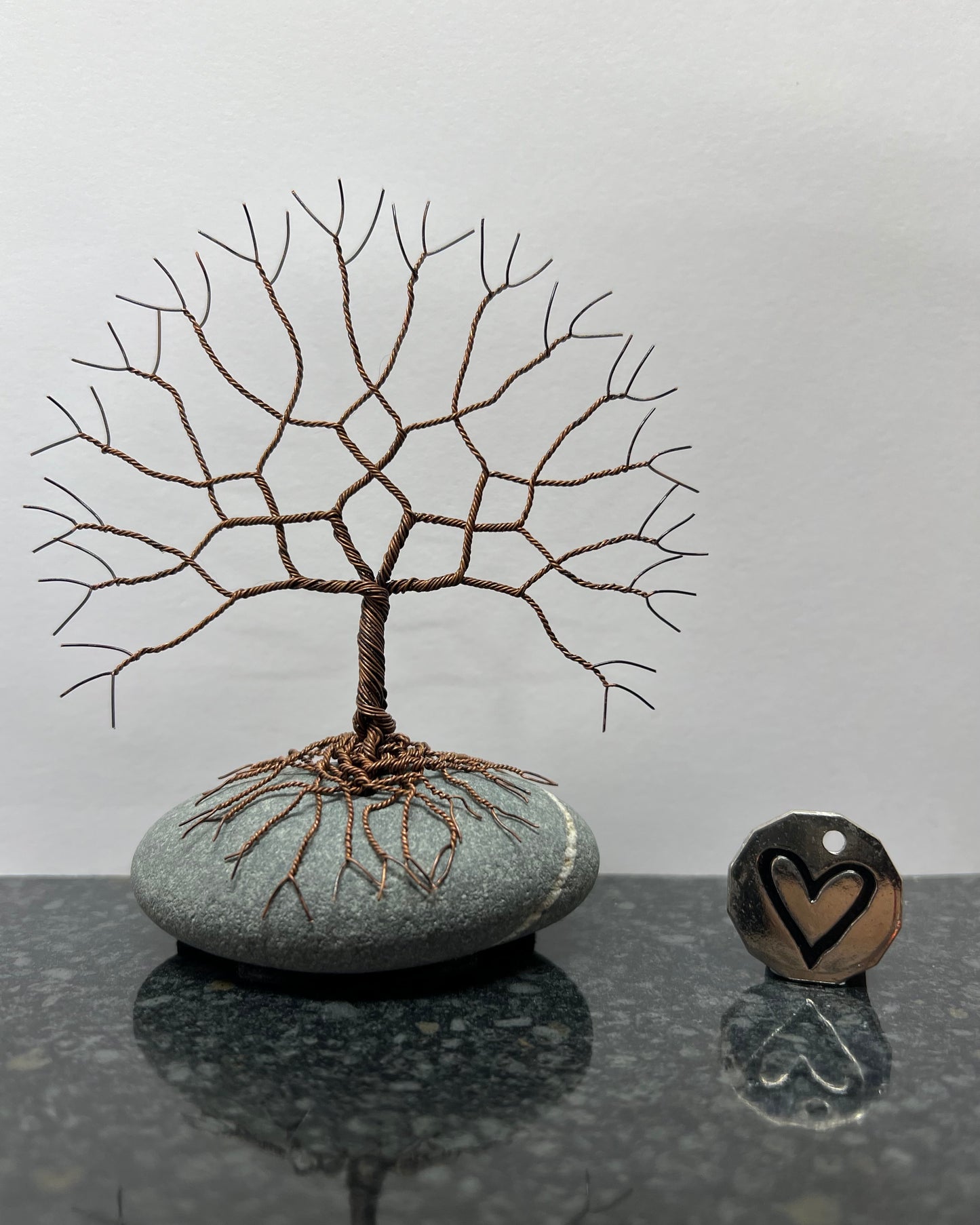 Tree of Life Celtic Tree Sculpture - Antique Copper on Pebble - Small Plus