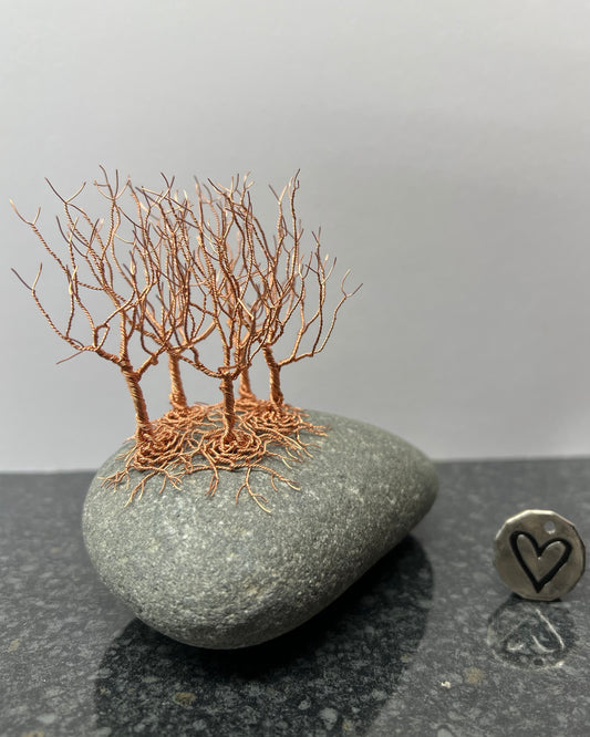 Nearly Home/Nearly There Sculpture - Copper on Pebble - Small