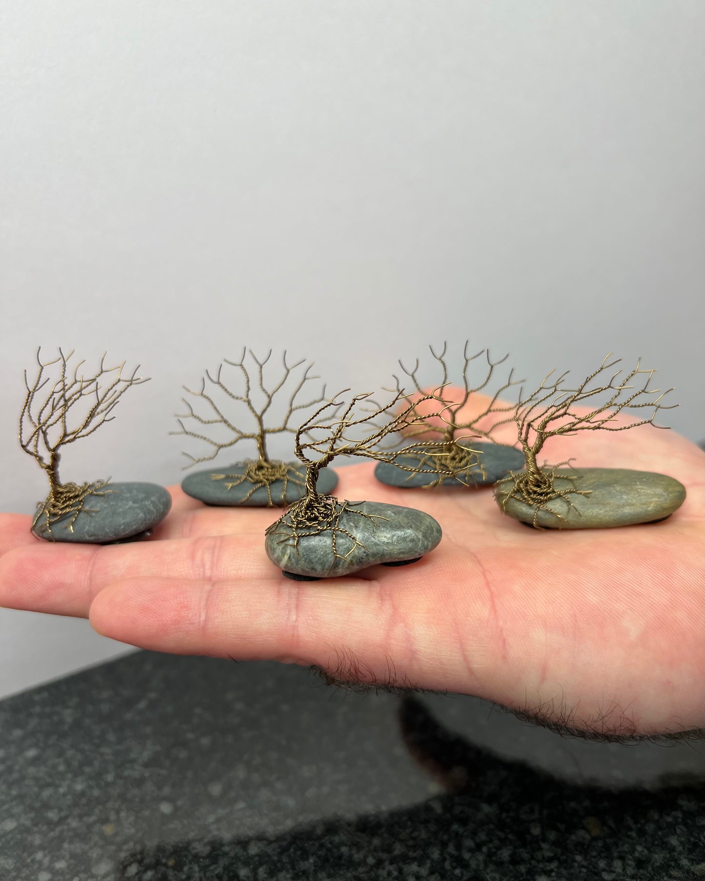 Celtic Tree of Life Sculpture - Gunmetal on Pebble - Mini