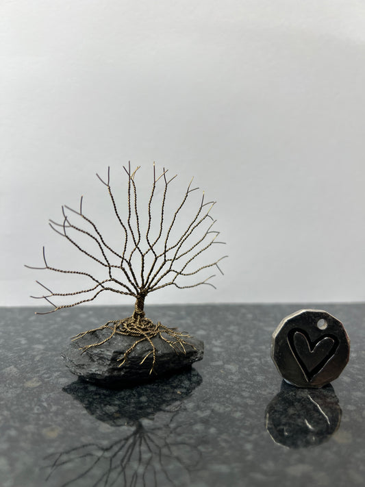 Celtic Tree of Life Sculpture - Gunmetal on Slate - Small