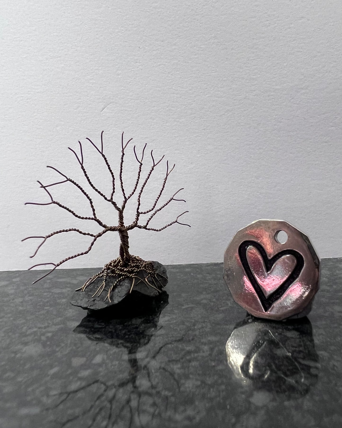 Celtic Tree of Life Sculpture - Gunmetal on Slate - Mini