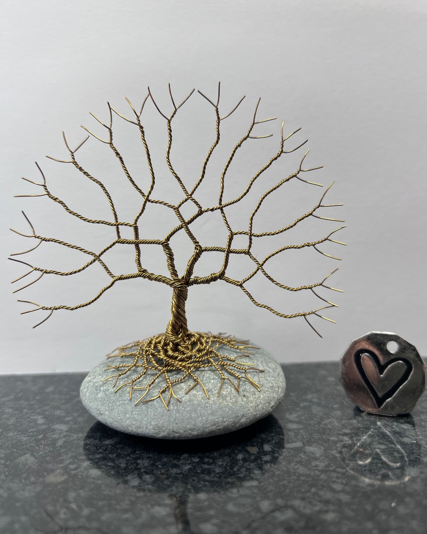 Celtic Tree of Life Sculpture -  Antique Bronze on Pebble - Small Plus