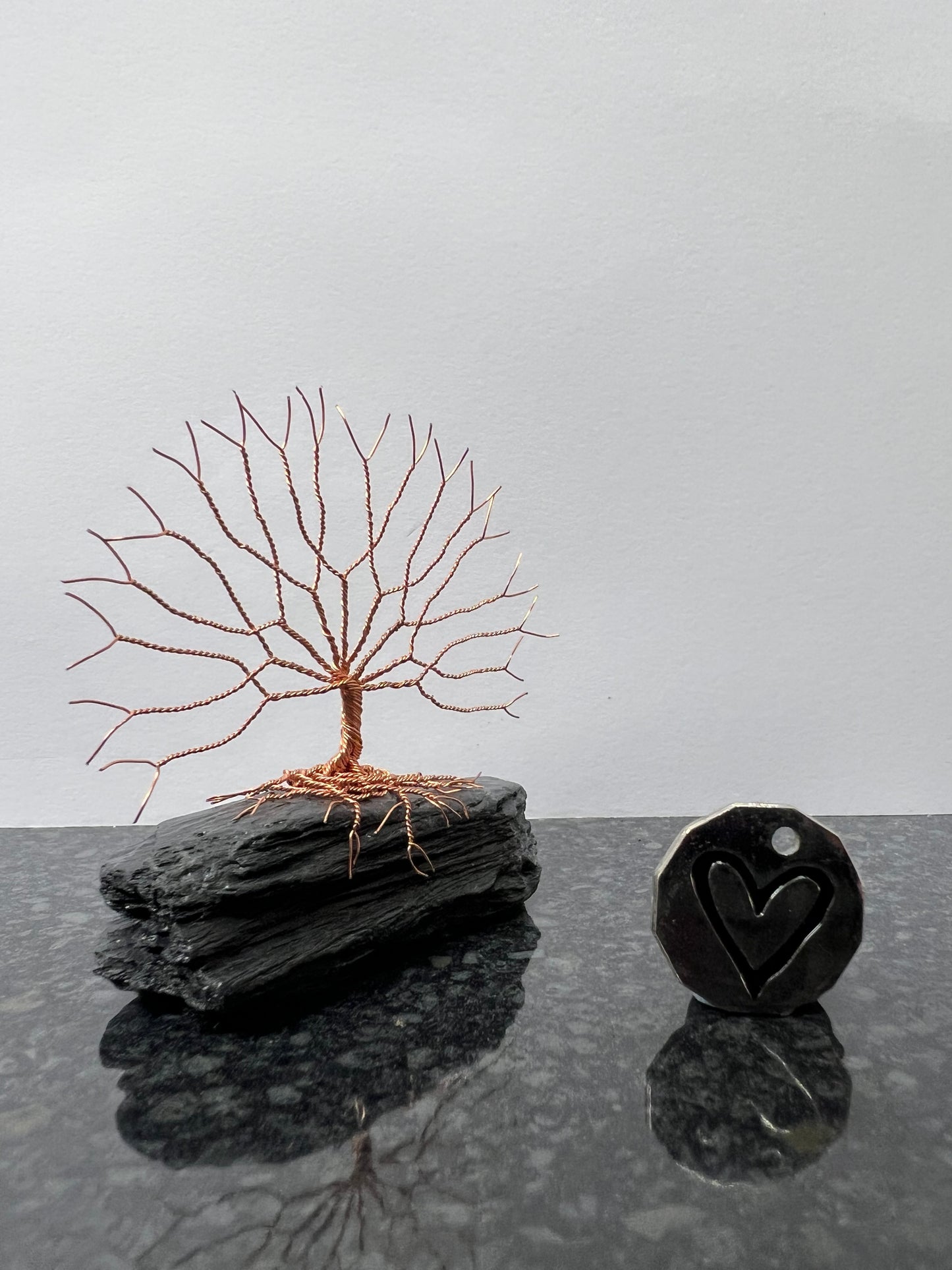 Celtic Tree of Life Sculpture -   Copper on Slate - Small
