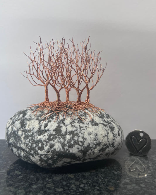 Nearly Home/Nearly There Sculpture - Copper on Pebble - Small