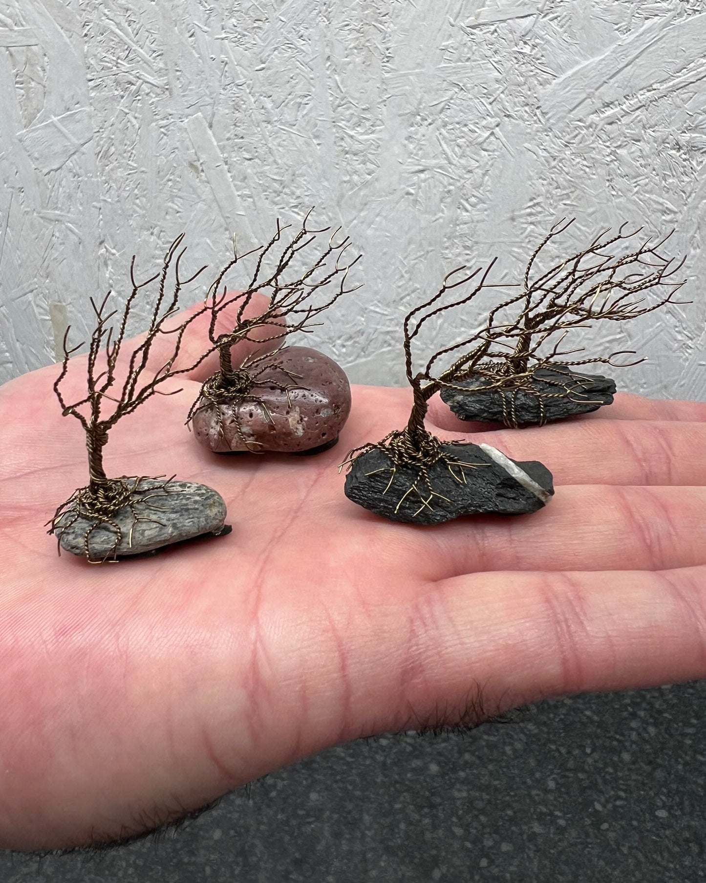 Windswept Celtic Tree Sculpture - Gunmetal on Slate - Mini